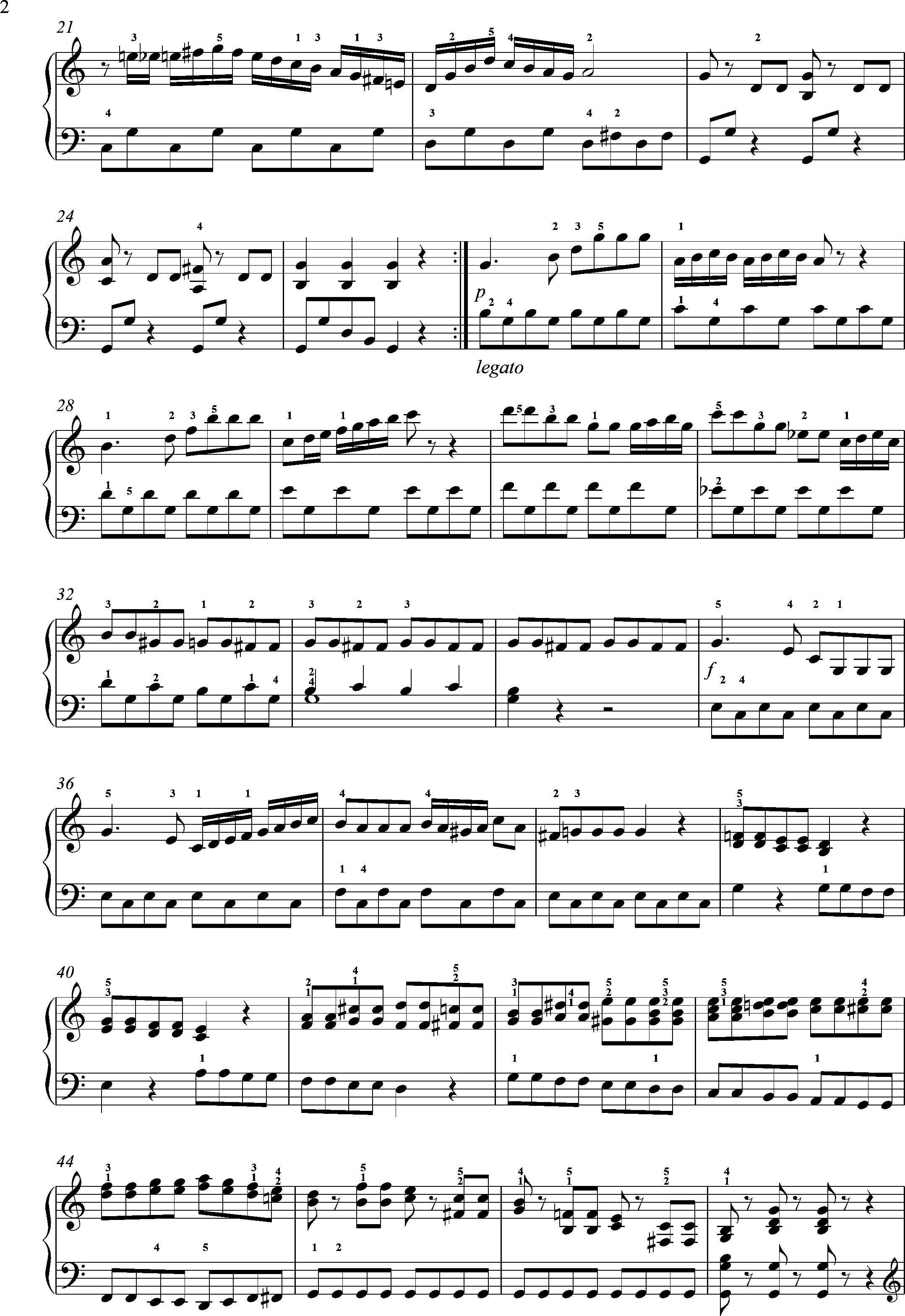 Clementi, op. 36, Sonatine 3, 1.Satz,Spiritoso, Seite 2